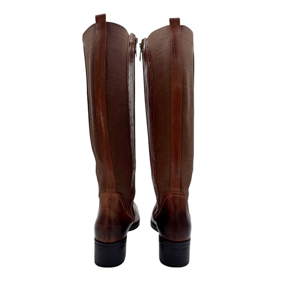 Blondo Women's Brown Leather Riding Boots Knee high Side Zip Heeled Size 7 - Picture 10 of 16